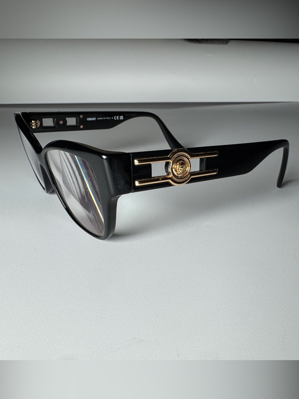 Versace Black Sunglasses with Gold Medallion Detail